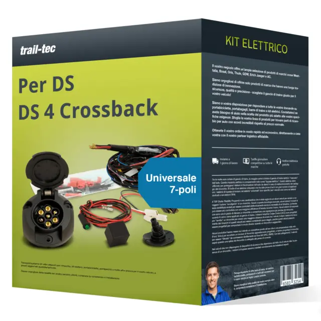 Kit elettrico universale 7 poli adatto per DS 4 Crossback, 15-18 trail-tec Nuovo