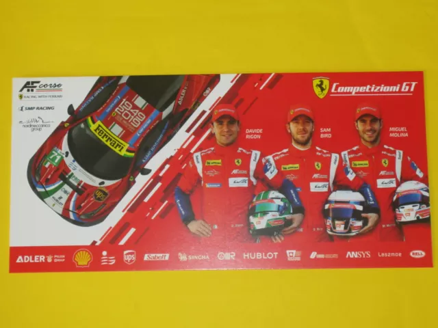 Carte Team Af Corse Ferrari 488 Gte Non Dedicace  - N°71 - 24 H Du Mans 2019