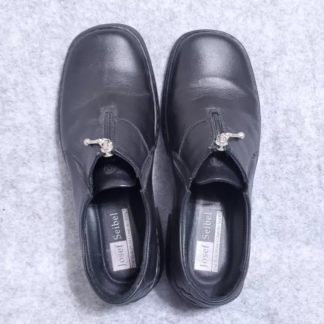 Josef Seibel Shoe Womens 38 Pamela 01 Black Leather W/Zipper Excellent Condition 3