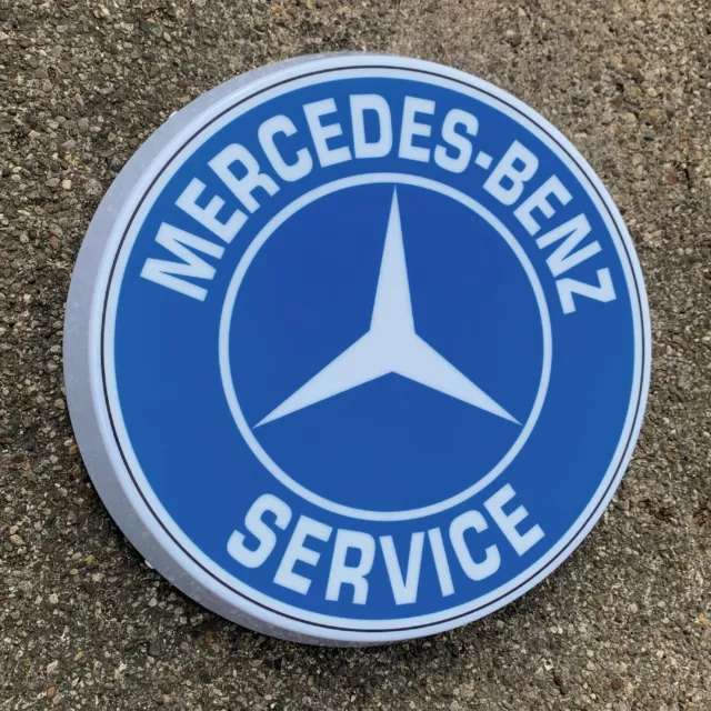 Mercedes Service Led Illuminated Light Up Garage Sign Automobilia Gas & Oil