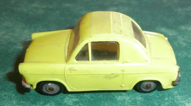 Ancienne Petite Voiture En Plastique, Vespa 400 Jaune Miniatures Norev 346769