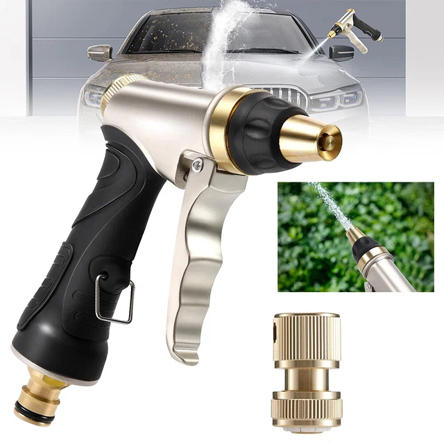 Garten Hand Schlauch Brause Sprüh Pistole Metall Wasser Spritze Alu Bewässern