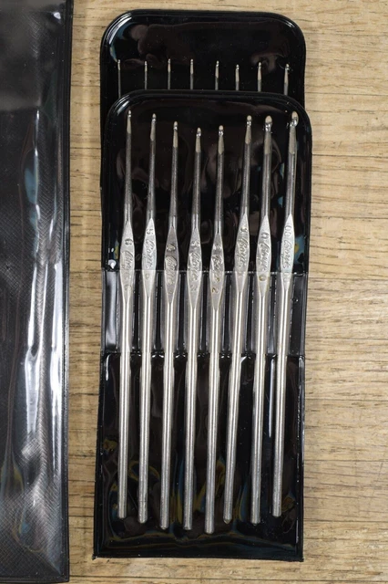 Vtg Set of 16 Boye Metal Crochet Hook Knitting Needles Made in USA Vtg Set of 16 Boye Metal Crochet Hook Knitting Needles Made in USA