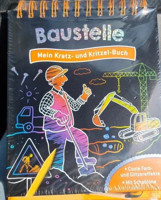 Baustelle Mein Kratz und Kritzel Buch Neu