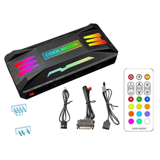 RGB CONTROLLER 4PIN PWM 5V 3Pin ARGB Fan Cooler PC Remote Control NEU ...