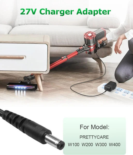 Chargeur Adaptateur Secteur 27V Pour Aspirateur Balai PrettyCare W100 W200 W300 - Alimentation Fiable Et Rapide