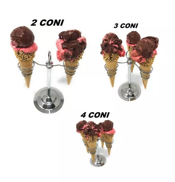 Portaconi Stand Porta Cono Gelato Metallo A2 A3 A4 Da Tavolo Prof Bar  72021