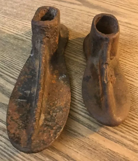 Antique Cast Iron Cobbler Shoe Maker Foot Mold Forms Kids Sizes 7K Two Total