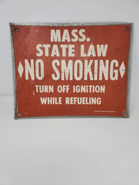 VINTAGE &NO SMOKING Turn Off Ignition” Garage Sign heavy steel 12x15