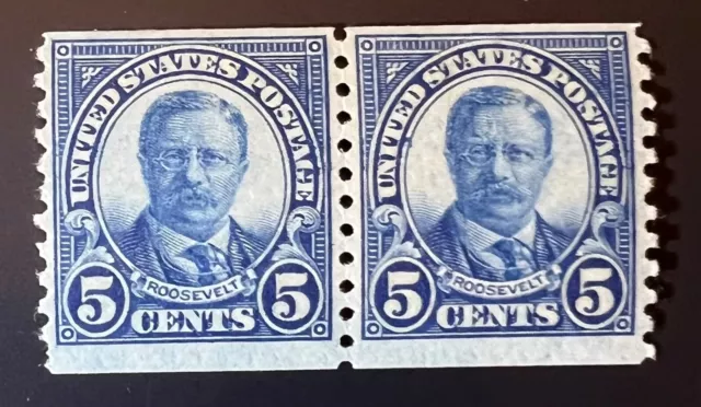 Scott#: 602 - Theodore Roosevelt Coil Pair MNHOG - Lot 2