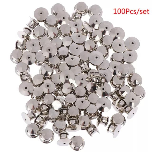 100Pcs/set  LOW PROFILE Locking Pin Backs Keepers for all Pin Post Pins UtHCY_ff