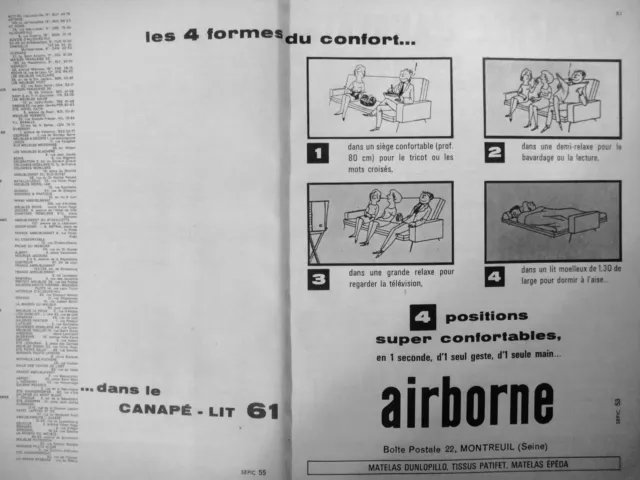 Publicité Airborne Le Canapé-Lit 4 Positions Super Confortables