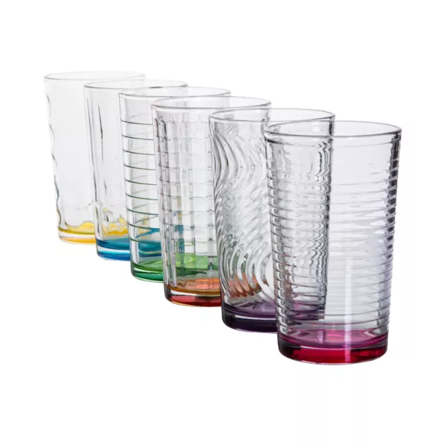 Gläser Trinkgläser Glas 6 bunte Wassergläser Longdrink Trinkglas Wasserglas Saft