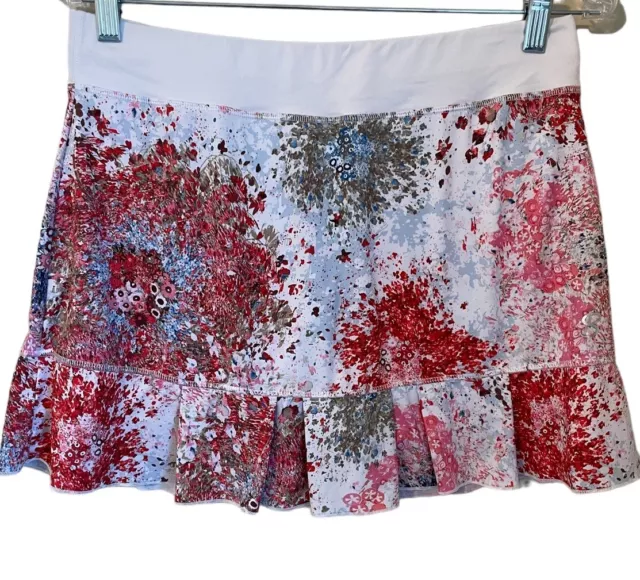 Sofibella UV Colors Printed Doubles Tennis Skort Skirt Size L