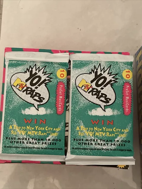 2 X 1991 YO! MTV RAPS, PROSET MUSICARDS 20 Card Total; FACTORY-SEALED PACKs