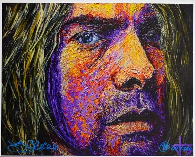Kurt Cobain Nirvana Limited Edition 11x14 Linen Fine Art Print Signed #'d /300