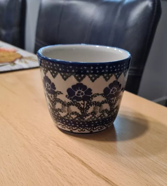 Orginal Bunzlauer Keramik Tasse, Töpfchen für Blumen Handarbeit