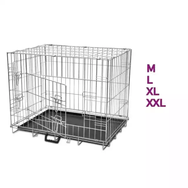 Jaula de Perro Plegable de Metal Transportín Viaje Mascota Multimodelo vidaXL