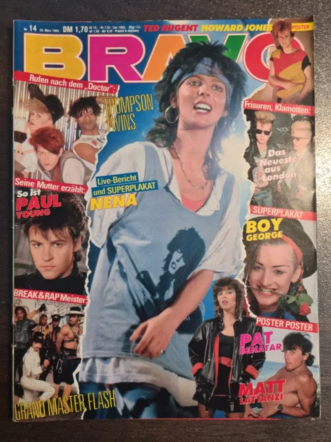 BRAVO 14/1984 Heft Komplett - Nena, Paul Young, Boy George, KajaGooGoo - Top!