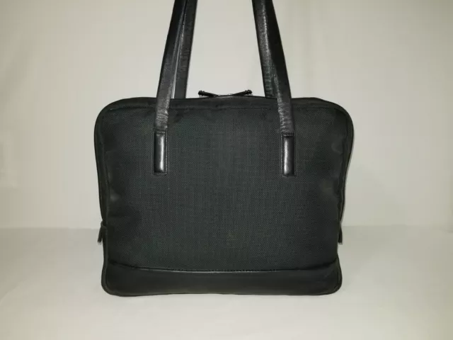 TUMI Women’s Black Nylon & Leather Business Briefcase Shoulder Bag 13 x 11 x 4