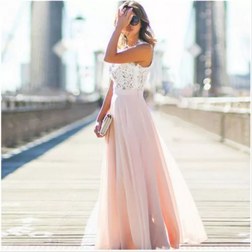 Dress Women Dresses Lace Gown Maxi Long Evening Wedding Formal Bridesmaid Party