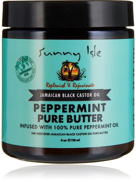 Sunny Isle Jamaican Black Castor Oil Pure Butter infused with Peppermint Oil 4oz