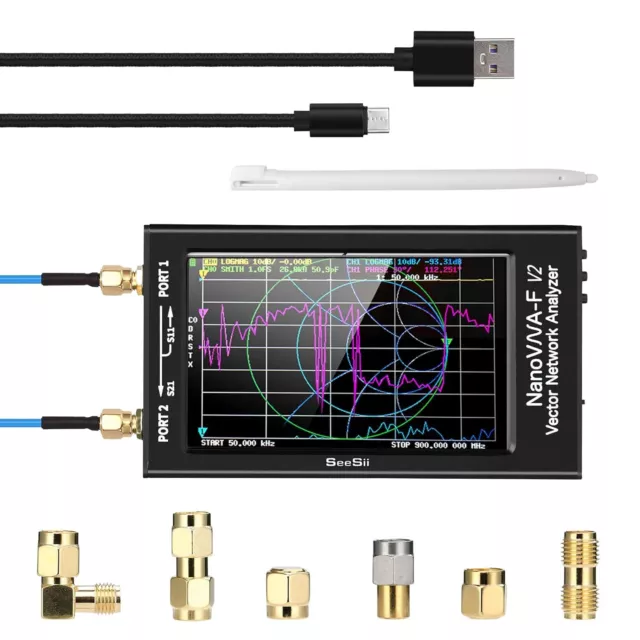 Lightweight 50KHz-3GHz NanoVNA-F V2 VNA Network Antenna Analyzer UHF HF VHF