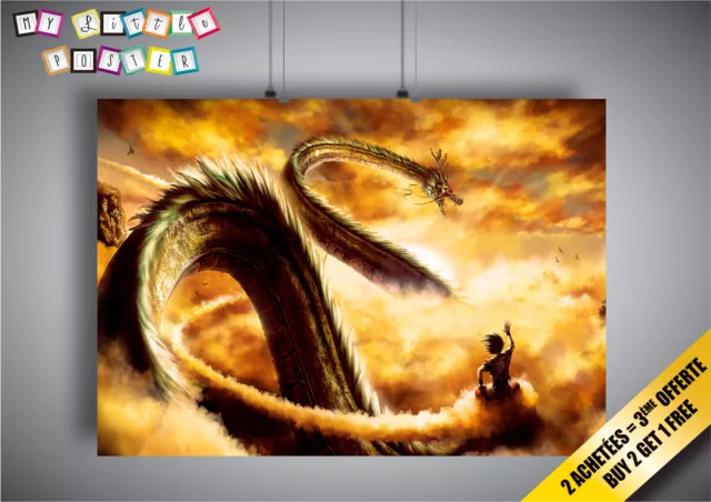 Poster Shenron Dragon Sangoku Drangon ball Nuage Magique Manga Anime Wall Art