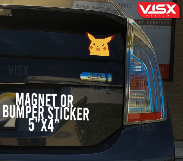 Surprised Pikachu Meme Sticker - Funny Shocked Face Vinyl Decal For Car, Laptop, Bumper