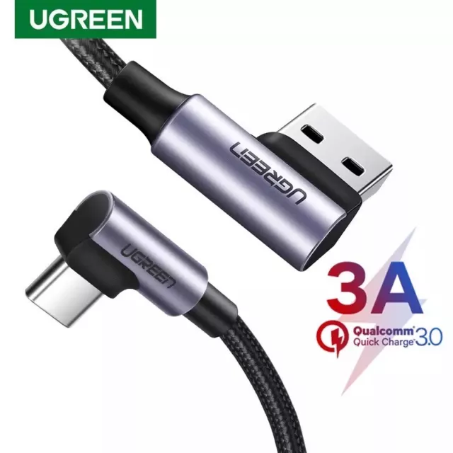 UGREEN USB C Ladekabel 90 Grad Winkel Nylon USB auf USB C 1m