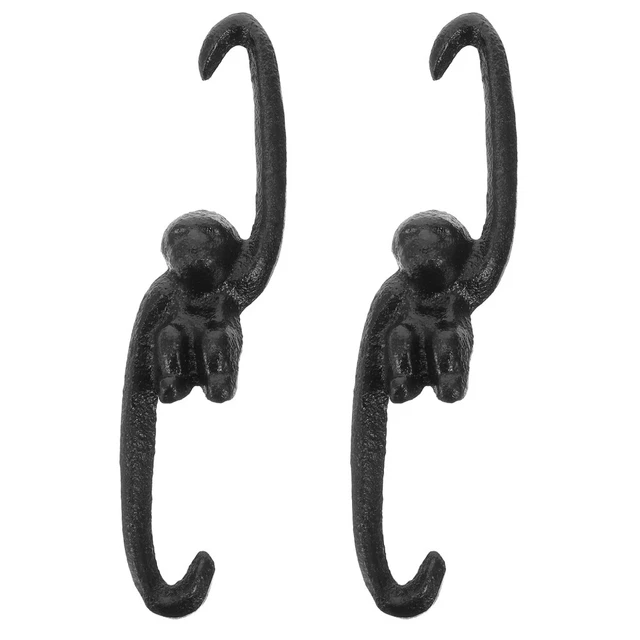 2 Pcs Plant Bracket Hook Monkey Fishing Hook Coat Hooks Heavy Duty Hook Rack