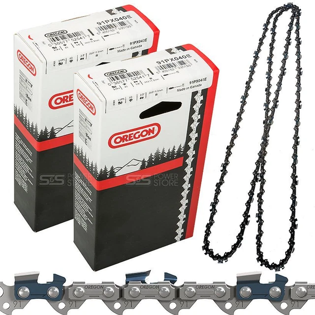 2x Sägeketten 25cm - 1,3mm Stärke Kompatibel Mit Oregon 91PX040
