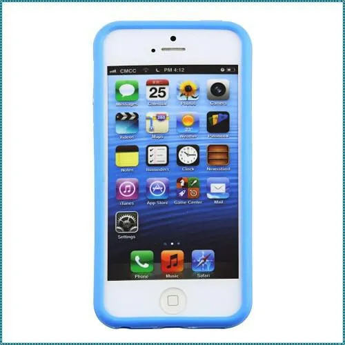 Bumper Case Cover for Iphone 5 5S 5C Blue Stylish + Free Screen Protector