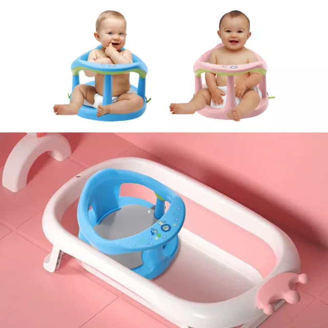 Baby Bath Tub Ring Seat With 4 Suction Cups- Pink/Blue