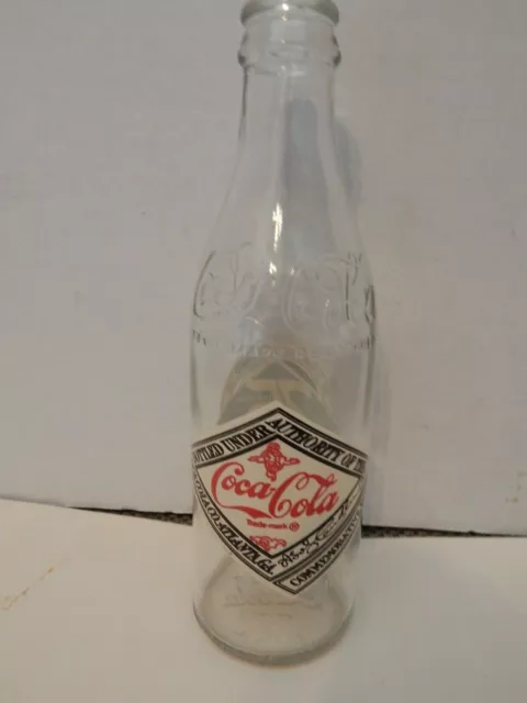 Vintage COCA-COLA 75th Anniversary Clear Glass 10oz Bottle~Chicago Bottling Co.