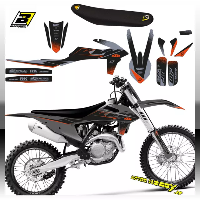 Kit Adesivi Blackbird Grafiche Ktm Mat Black Ktm Sx Sxf 2019-22 Exc Excf 2020-22