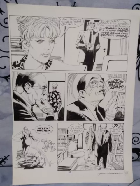 CORRADO ROI  - Tavola originale Dylan Dog speciale n.4 "Mefistofele" 1990 Sclavi