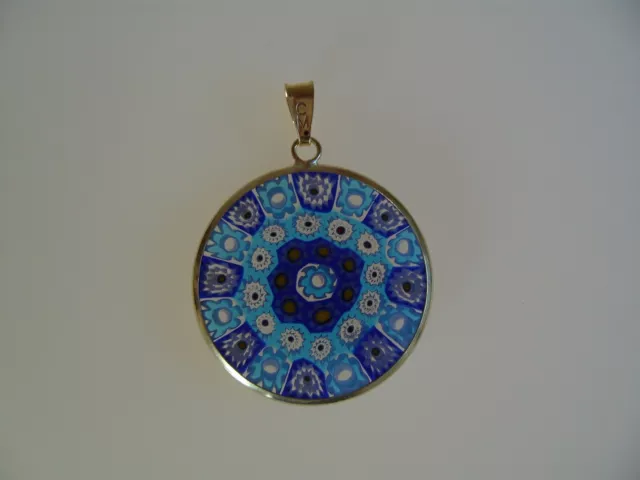 Millefiori Madera-Partida Colgante Original Cristal de Murano Adorno Ø26mm Nueva