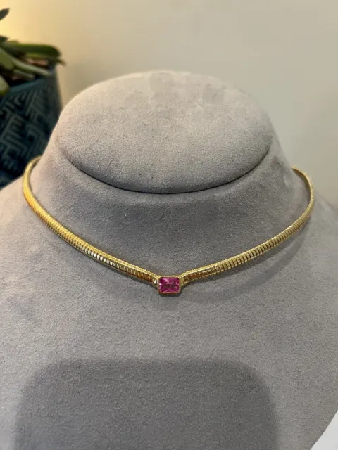 Nadri Collar Necklace Gold (pink Emerald)