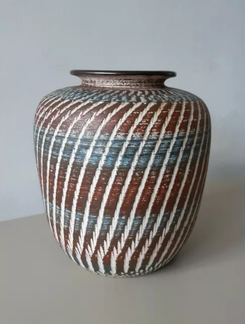 Dumler & Breiden ceramic vase Sgraffito mid-century West Germany vintage WGP MCM