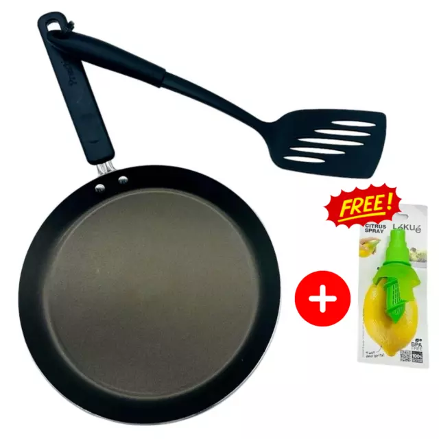 24 cm Antihaftbeschichtet Dosa Kreppspatel für Roti Chapati Tortilla mit ZITRUSSPRAY