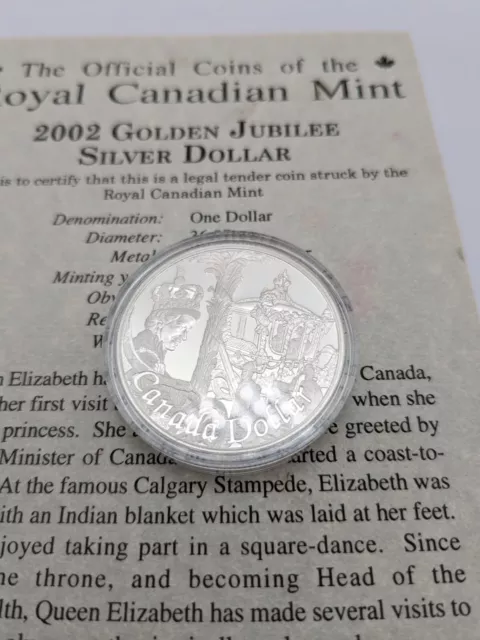 Royal Canadian Sterling Silver Dollar, 2002 Golden Jubilee