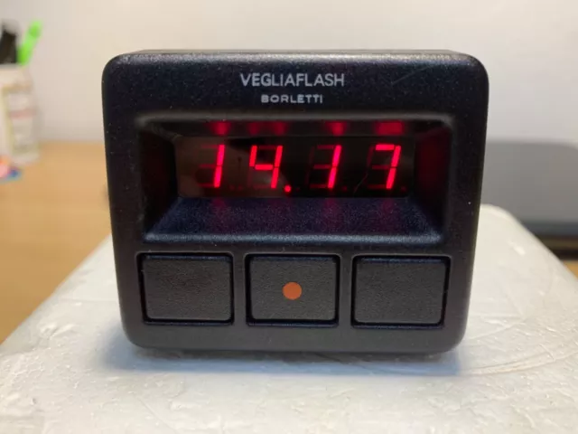 Digital car clock VEGLIAFLASH BORLETTI USED orologio auto d'epoca usato Veglia