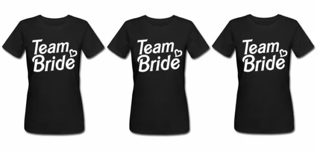Pacchetto 3 t-shirt nere Addio al Nubilato amiche della sposa Team bride!