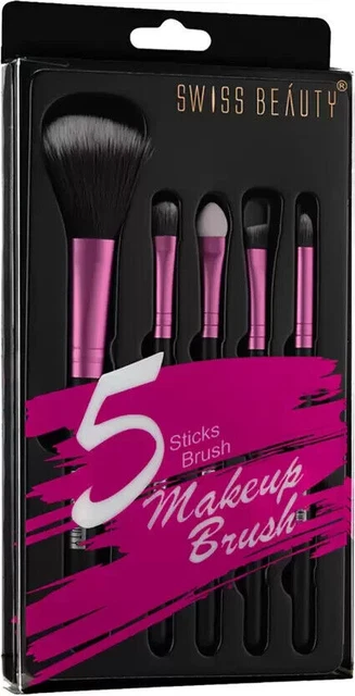 SWISS BEAUTY Make-up-Pinsel-Set | 5 Stick Brush Mehrfarbig – 100 g (5er-Pack)