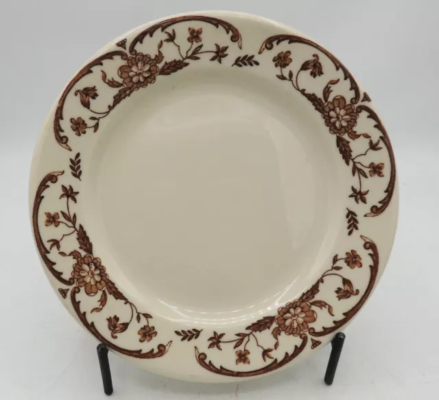 Vintage Syracuse China Restaurant Ware Salad Plate Brown Floral Band 1951