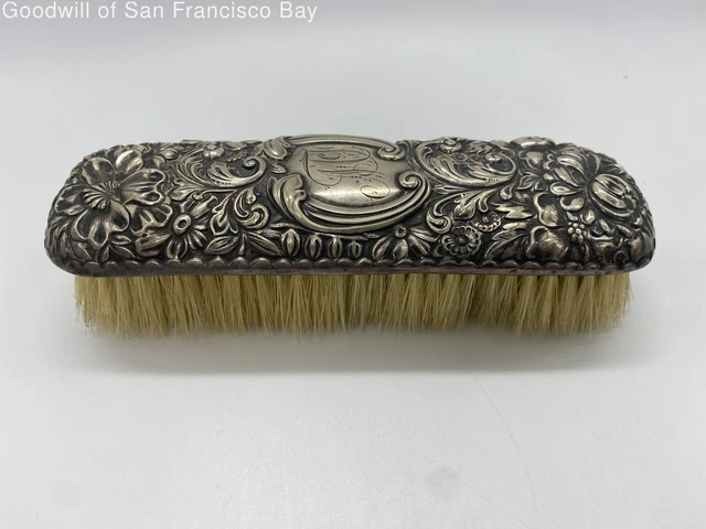 Antique Gorham Sterling Silver Clothes Brush Floral Monogramed C606