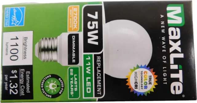 Maxlite NSB E11A19D927/JA8S LED Bulbs Dimmable Bulb 19A 75W