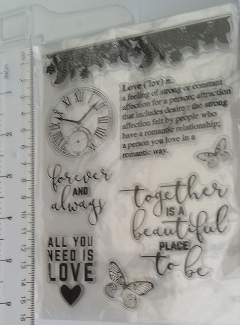 Love Sentiments Clear Acrylic Stamps for Card Making, Scrapbooking and Crafting