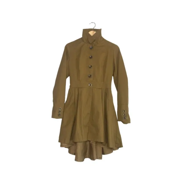 ASOS Coat Jacket Victorian/Steampunk Bustier Corset Buttons/Pockets 6 Tan #1590